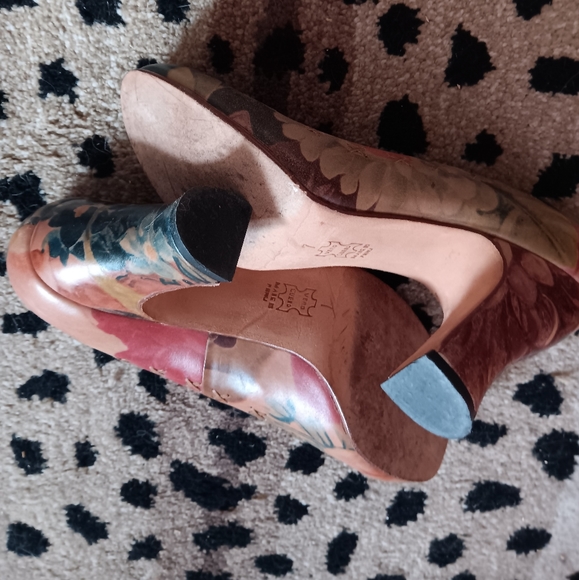 JOHN FLUEVOG Fortune Floral Leather Heeled Shoes 37 👞 - Picture 7 of 8